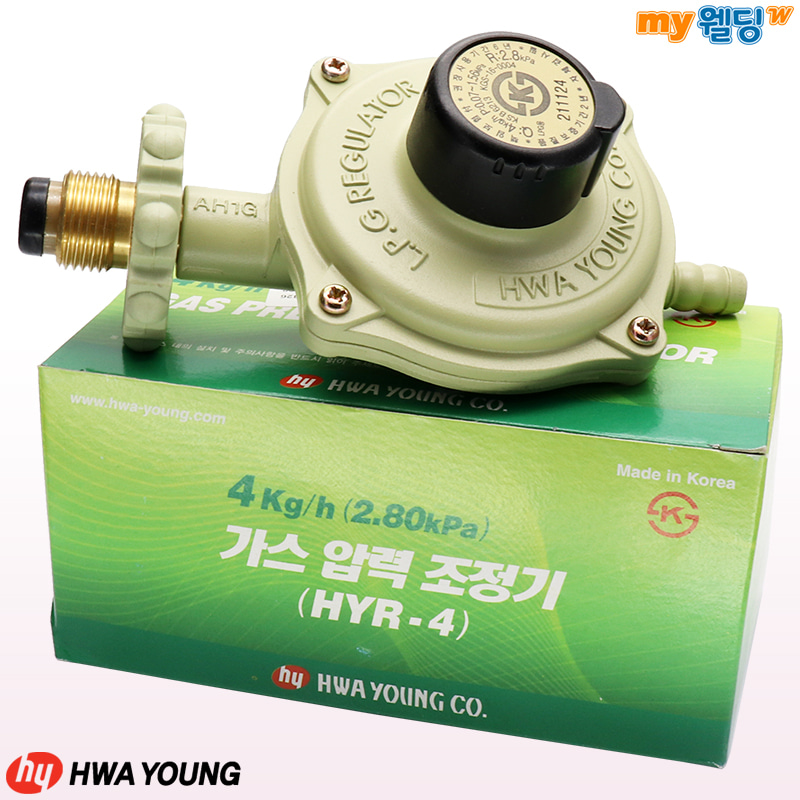 화영상사 LPG 가스 레귤레이터 압력조정기 HYR-4 저압 조절기 4Kg (가정용),마이웰딩