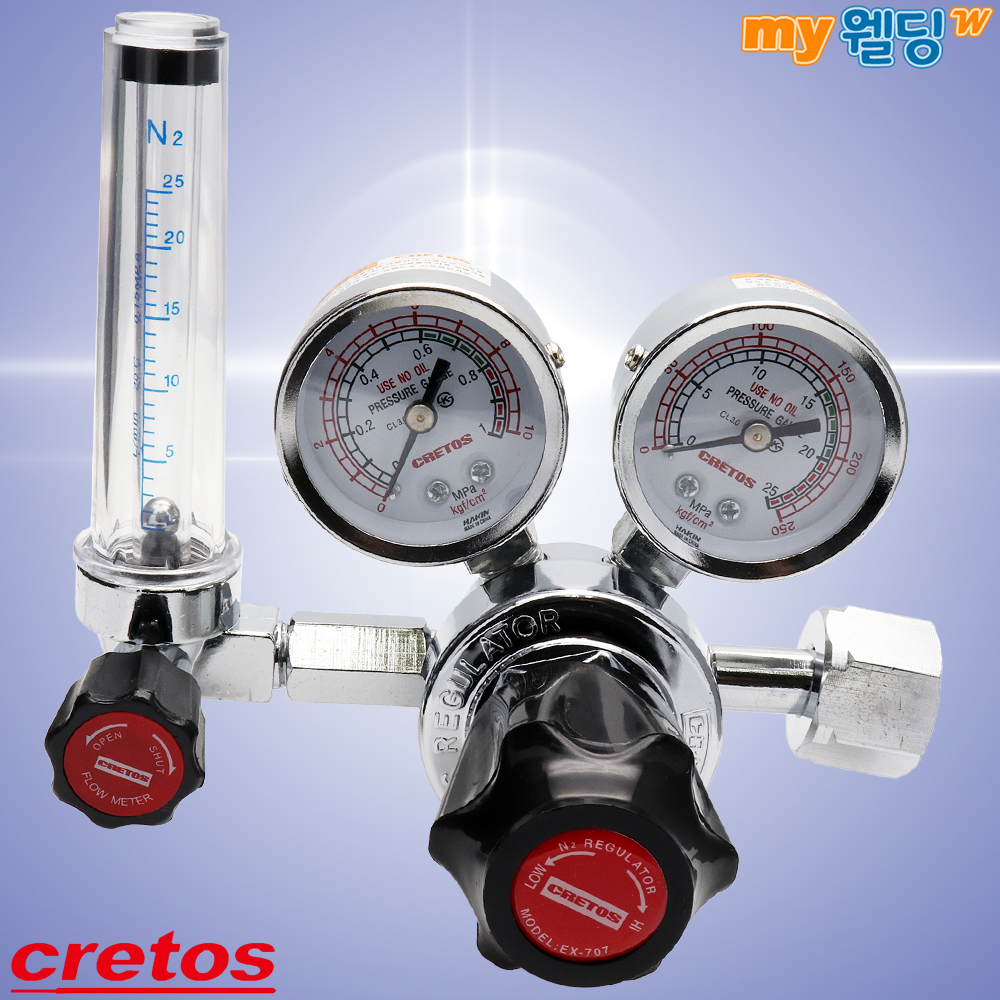 크레텍 질소압력게이지 질소감압기 EX7O7-N2,마이웰딩